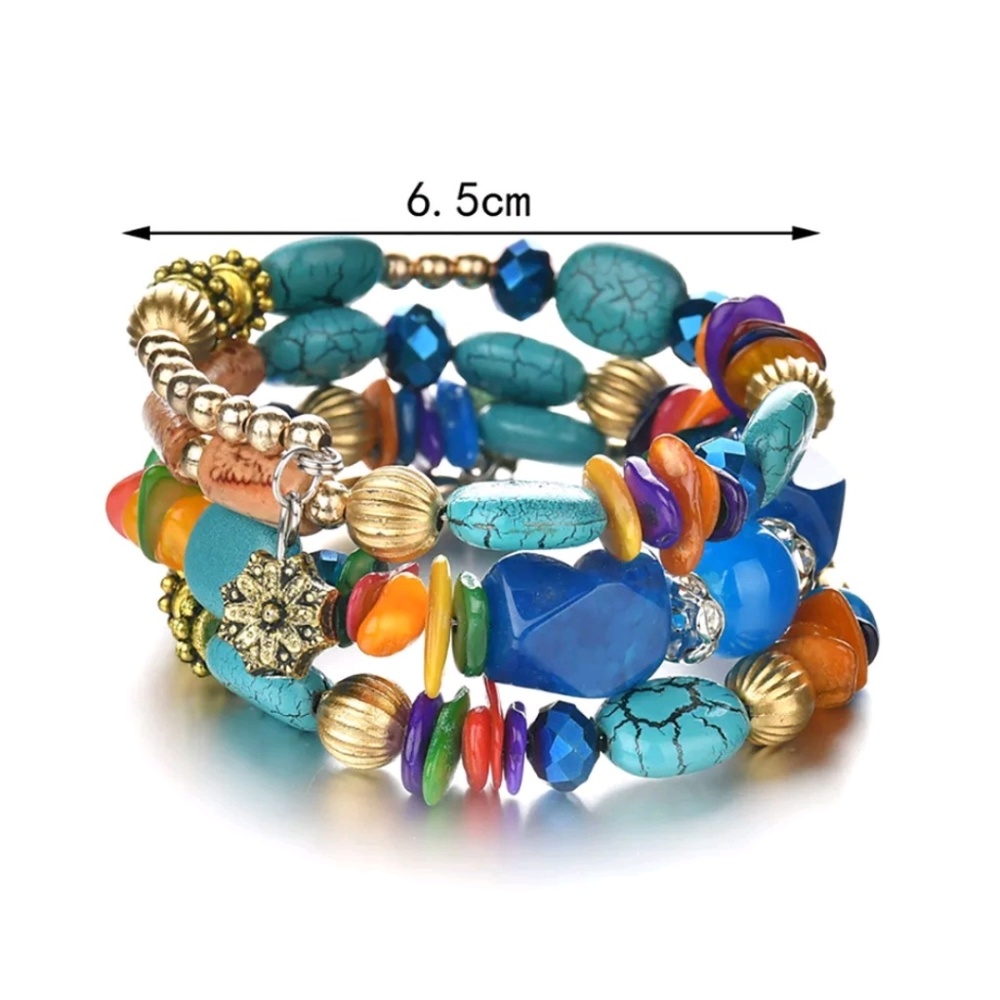 Natural Shell Stone Wrap Bracelet - Picture 4 of 4